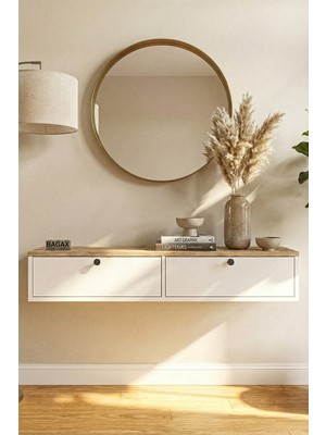 Bagax Çift Kapaklı Modern Dresuar Antre Hol Dekoratif Dresuar Mobilya 120 cm