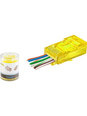 Skygo Cat6 Ez RJ45 Konnektör - 100 Adet Sari / Özel Plastik Kutulu ND2400