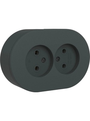 Buğz Antrasit Sıva Üstü Ikili Topraklı Priz – Modern Şık Tasarım, Dayanıklı Elektrik Prizi Çiftli