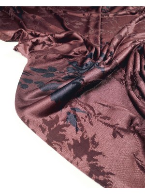 Kumaş Parça Bordo Desenli Ince Yumuşak Jarse En: 140CM