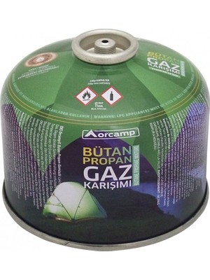 Nil Avm Orcamp KTS-230 Gaz Kartuş 230 gr Butan Propan Gaz Karışımı Yeşil Renkli Kullanım İçin
