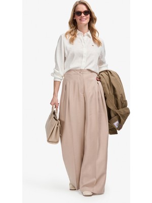 U.s. Polo Assn. Kadın Koyu Bej Pantolon (Kanvas-Chino) 50309255-VR088