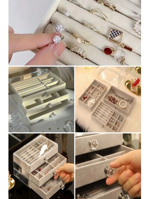 Buğz Üç Katlı Çekmeceli Takı Kozmetik Organizer