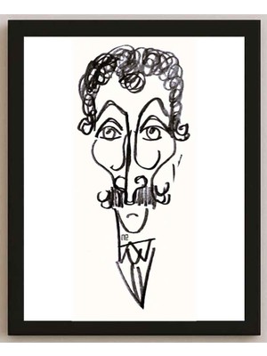 Karikatural Nezih Danyal Tipler Kişiye Özel Sertifikalı Sınırlı Fine Art Karikatür Baskı NTP00052