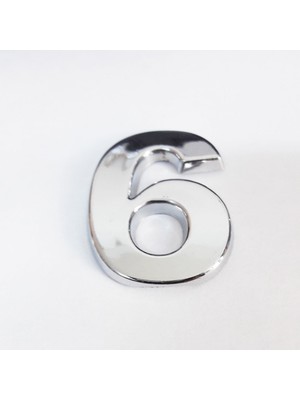 Cemax 6 Rakamı 3,75 cm Krom Yapışkanlı
