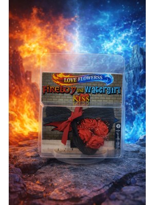 İnci Sepette Nostaljik Ateş ve Su Love Flowerss Kişiselleştirilmiş Qr Kod ve Mesaj Kartlı Hediye