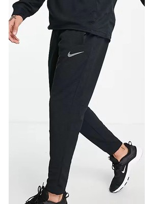 Nike Pro Dri-Fit Fleece Fitness Training Erkek Siyah Eşofman Altı