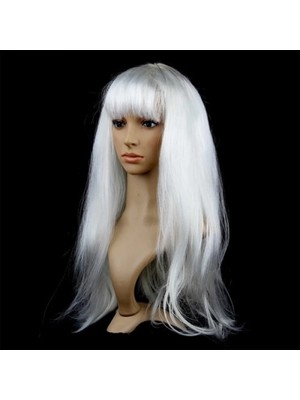 Buğz Beyaz Renk Peruk Saç