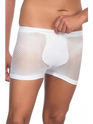MiraLive Beyaz Mı Emay 2106 Fileli Soft Erkek Boxer
