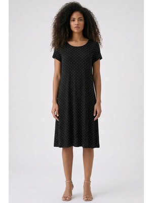 Cotenconcept Dökümlü Rahat Kalıp Günlük Penye Kumaş Elbise