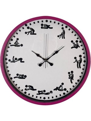 Kamasutra Temalı (Pozizyonlu) Duvar Saati Pembe