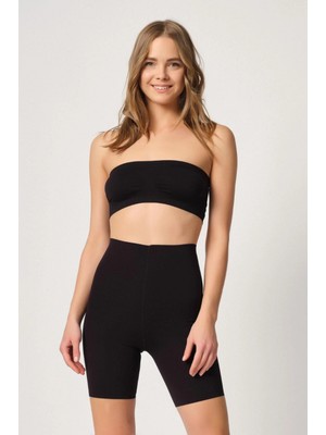 MiraLive Siyah Mı Emay 2707 Lazer Yüksek Bel Paçalı Hayalet Korse