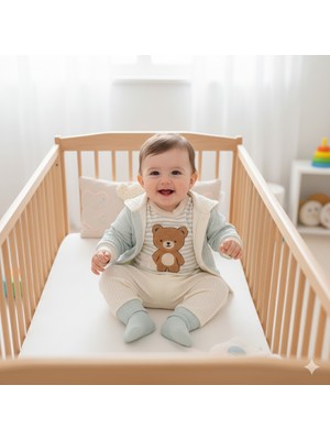 Babyim Kapşonlu Hırkalı 3'lü Takım