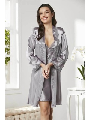 Pierre Cardin 6'lı Kaplı Midi Gecelik Sabahlık Set 6965 Royal