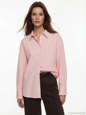 LC Waikiki Lcw Modest Pembe Kadın Gömlek Tunik