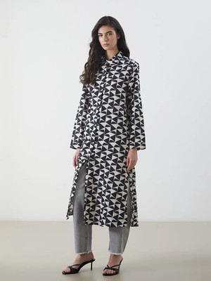 LC Waikiki Lcw Modest Siyah Desenli Kadın Gömlek Tunik