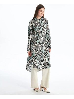 LC Waikiki Lcwaıkıkı Classic Karışık Desenli Oversize Kadın Gömlek Tunik