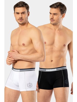 Cacharel Erkek 2'li Baskili Boxer 1323/BEYAZ-SIYAH