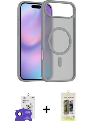 Cepte Toptan iPhone 17 Air Siluet Minimal Prime - Siyah Joko Magic 5d Hayalet Cam + Lacivert Bilvis Titan Kamera Lens