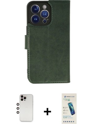 Cepte Toptan iPhone 13 Pro Max Siluet Işık Serisi - Şeffaf Pasifik Cam Ekran Koruyucu + Gökkuşağı Shine Kamera Lens