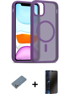 Cepte Toptan iPhone 11 Pro Max Siluet Minimal Prime - Siyah 3D Antistatik Hayalet Cam Ekran Koruyucu + Gümüş Shine Kamera Lens Koruma Cam