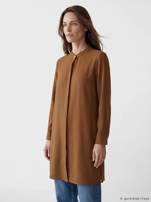 LC Waikiki Lcw Grace Bej Hakim Yaka Kadın Gömlek Tunik