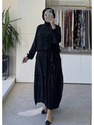 Misswhence 39020 Ters Dikiş Detaylı Ipek Takım Siyah