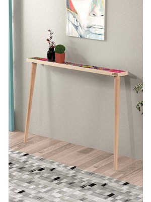 Feyza Design Doğal Ağaç ve Traverten Taşlı Pembe Dresuar 102X12CM