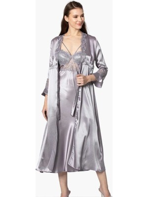 Pierre Cardin 6'lı Uzun Gecelik Sabahlık Set 6025 Royal Renk