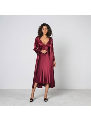 Pierre Cardin Bordo Altılı Çeyiz Gecelik Sabahlık Set 6960