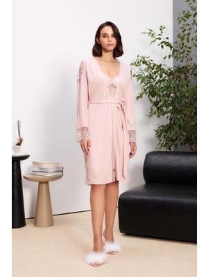 Pierre Cardin Pudra 6'lı Modal Gecelik Sabahlık Çeyiz Seti 5000