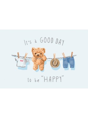 Limajuno Home & Kids Carpet  Ayı ve Kıyafetleri Desenli Dijital Baskılı Çocuk HALISI_100 x 150 cm