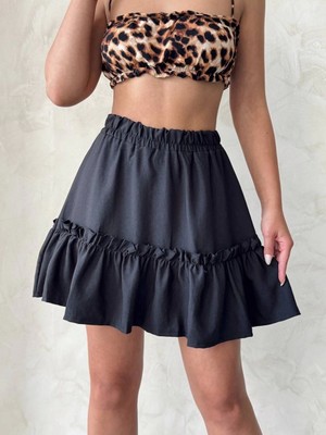 Nerm Çingene Keten Etek Siyah S24808