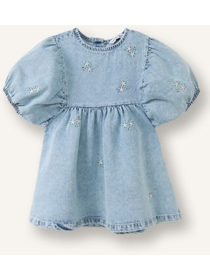 DeFacto Pamuklu Denim Elbise Kız Bebek H4072A526SM