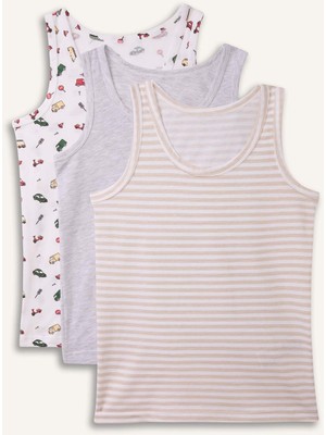 DeFacto Araç Baskılı 3'lü Atlet Erkek Çocuk H0702A826SP