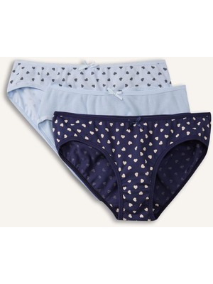 DeFacto Desenli Ribana 3'lü Slip Külot Kız Çocuk H0812A826SP
