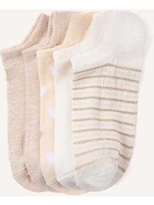 DeFacto Kadın Simli Parıltılı 5'li Pamuklu Sneaker Çorap H3138AXNS