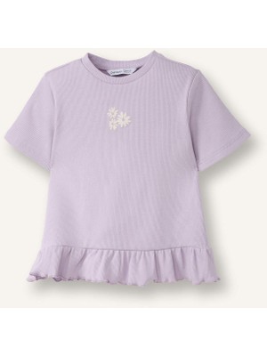 DeFacto Çiçekli Fitilli Kaşkorse Tişört Kız Bebek H2998A526SM