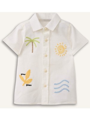 DeFacto Polo Yaka Tropikal Desenli Kısa Kollu Gömlek Erkek BEBEK H3508A526HS