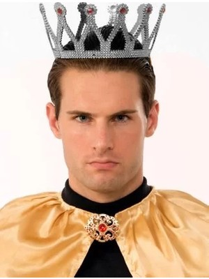 Senka Gümüş Renk Çocuk ve Yetişkin Uyumlu Kral Tacı