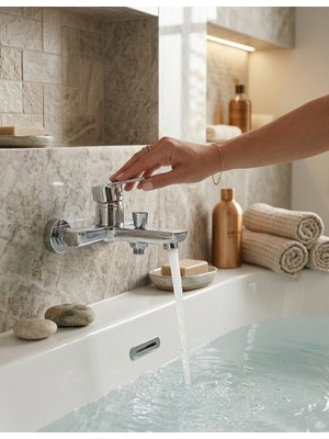 TUA Armatür Pirinç Banyo Bataryası Duş Musluğu Krom Kaplama+ Montaj Seti