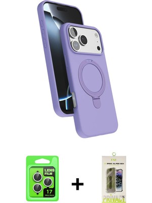 Cepte Toptan iPhone 17 Pro Iz Işık Koleksiyonu - Siyah Joko Magic 5d Hayalet Cam + Gümüş Raze Metal Kamera Lens