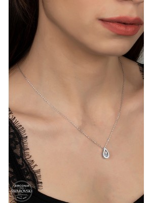 Union Takı 925 Ayar Gümüş Kadın Kıvılcım Kolye Swarovski Zirkon Aşk Temalı
