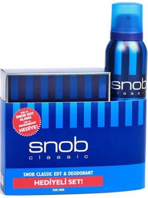 Snob Classic Erkek Parfüm Seti EDT 100 ML Oryantal Koku 150 ml Deodorant Hediye