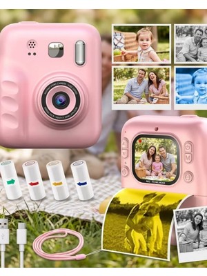 İlk El Grup Ieg™ Çocuk Dijital Fotoğraf Makinesi Anında Baskı ve Hd Video Kayıt Özellikli 5 Kalem ve 4 R