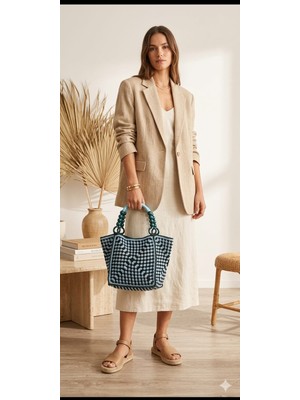 Esu Accessory Retro Tasarım El Yapımı Örgü El Çantası - Bohem Şık Seri