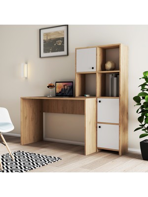 Mezza 1997 Sılence Kitaplık - Çalışma Masası Takımı Sepet - Beyaz