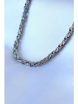 Erbilden Erb 316L Çelik Gümüş Renk Kral Zincir Model Erkek Kolye