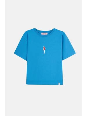 Socrates Dergisi Demir Lady Crop T-Shirt - Mavi