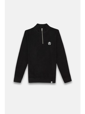 Azteca Supersoft Quarter-Zip Sweatshirt - Siyah